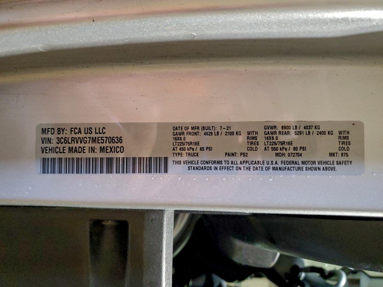 Ram Promaster 2500 Standard Image 2