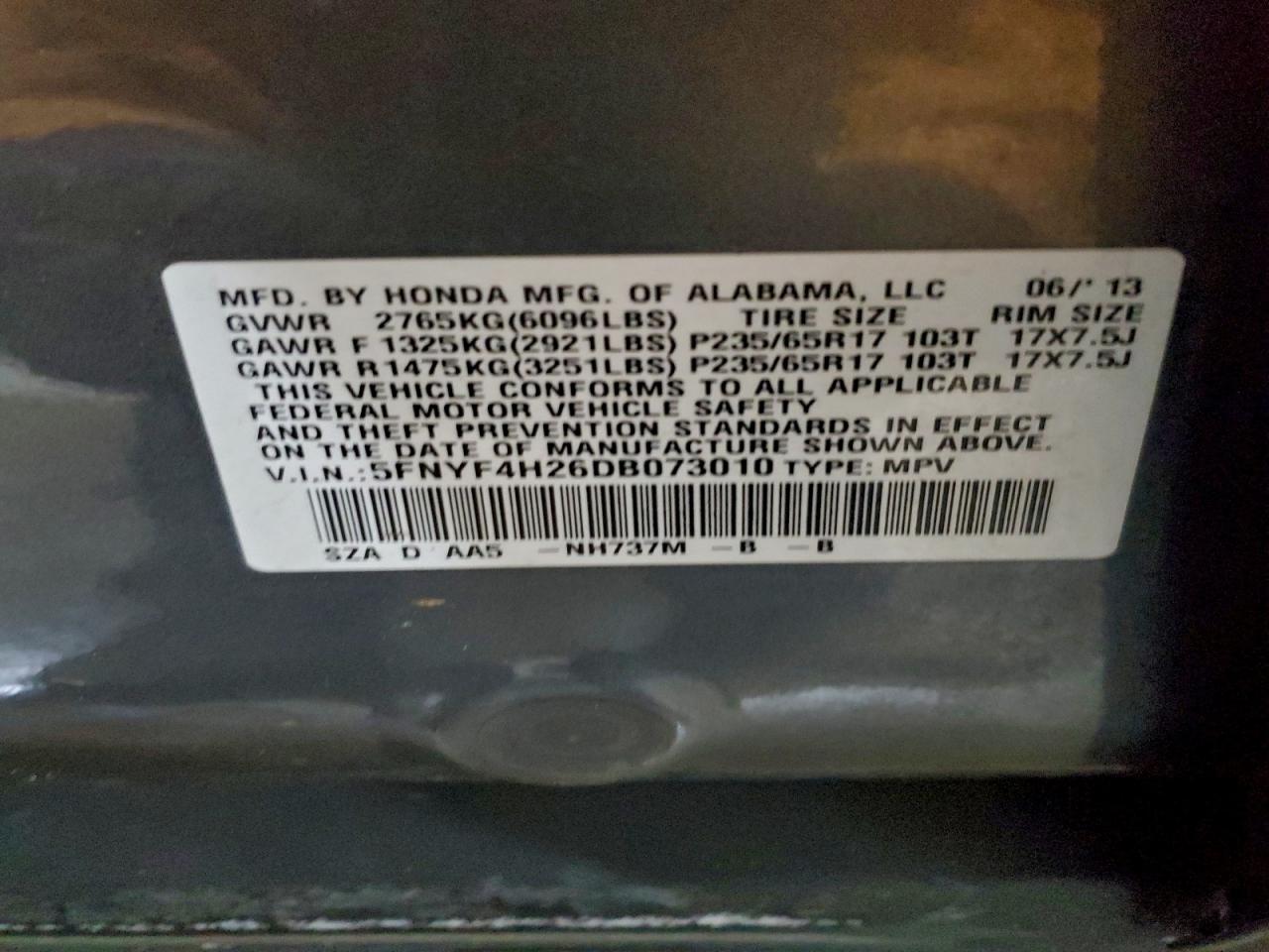 Honda Pilot Lx Image 13